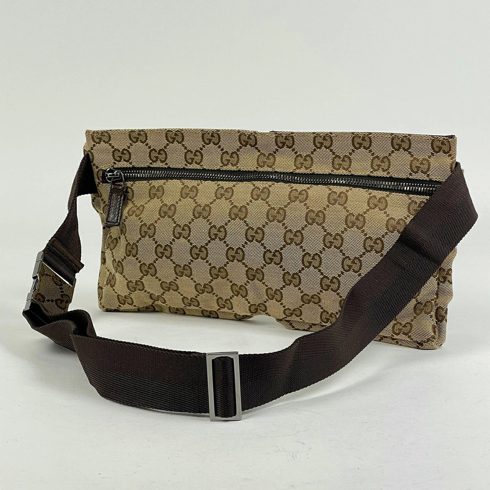Gucci brown waist Bum bag Crossbody Body Clutch Belt canvas GG